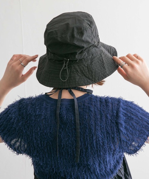 KBF（ケイビーエフ）の「パッカブルバケットHAT（ハット・レディース・ブラック/ベージュ・ONE）」の6枚目の写真