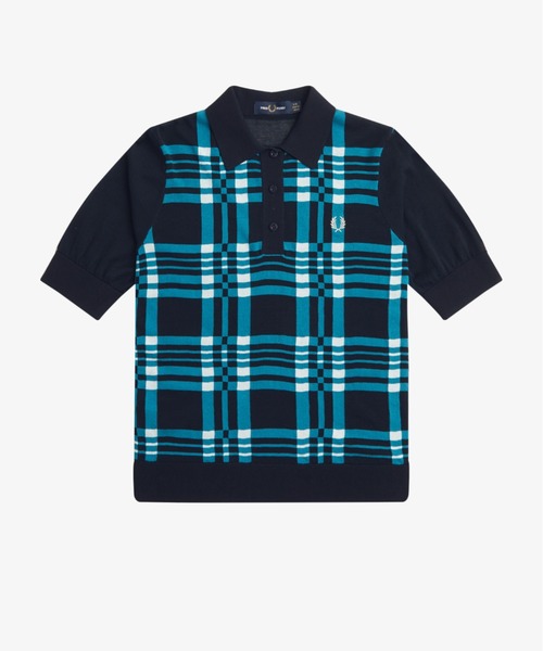 セール】Sheer Tartan Knitted Shirt（ポロシャツ）｜FRED PERRY