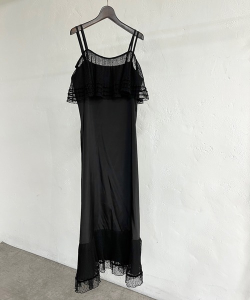 mystic（ミスティック）の「[otona mystic]ヴィンテージレースキャミワンピース（ワンピース・レディース・ブラック・FREE）」の3枚目の写真