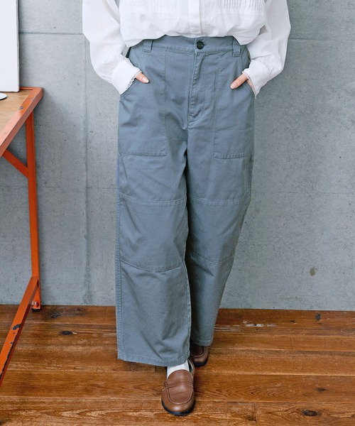 PAR ICI（パーリッシィ）の「配色コール ダブルニーパンツ（その他パンツ・レディース・ブラウン/サックスブルー/カーキ・FREE）」の4枚目の写真