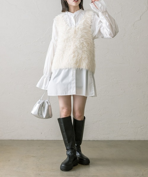 mystic（ミスティック）の「シャーリングミニショルダーバッグ（ショルダーバッグ・レディース・ブラック/シルバー/シルバー系その他2・ONE SIZE）」の11枚目の写真