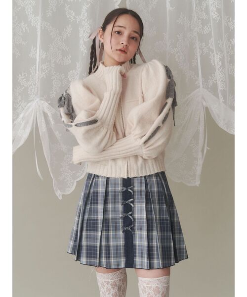 merry jenny（メリージェニー）の「プリーツチェックリボンミニスカート（スカート・レディース・ブラック/ブルー・FREE）」の20枚目の写真