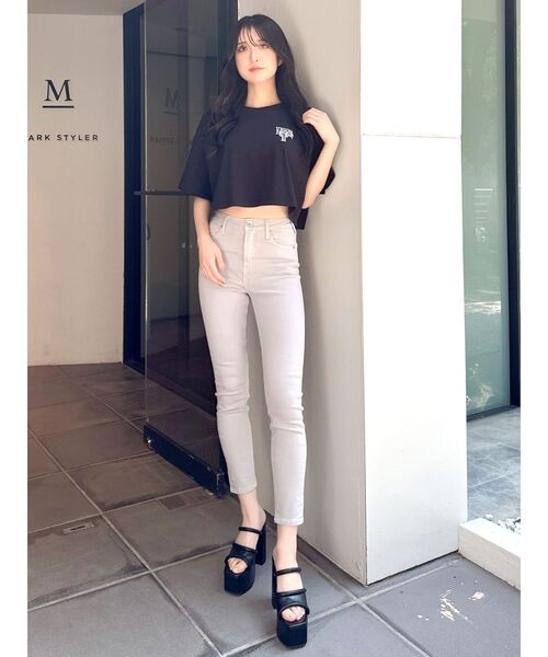 GYDA(ジェイダ)の「VIGOR IS PLAYショートLOOSE Tシャツ(Tシャツ/カットソー・レディース・グリーン/オフホワイト/ブラック・FREE)」の7枚目の写真