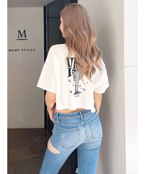 GYDA(ジェイダ)の「VIGOR IS PLAYショートLOOSE Tシャツ(Tシャツ/カットソー・レディース・グリーン/オフホワイト/ブラック・FREE)」の15枚目の写真