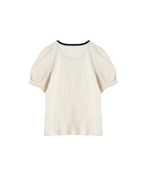 RUBY AND YOU（ルビーアンドユー）の「パフスリーブリブTシャツ（Tシャツ/カットソー・レディース・ピンク系/アイボリー・FREE）」の10枚目の写真