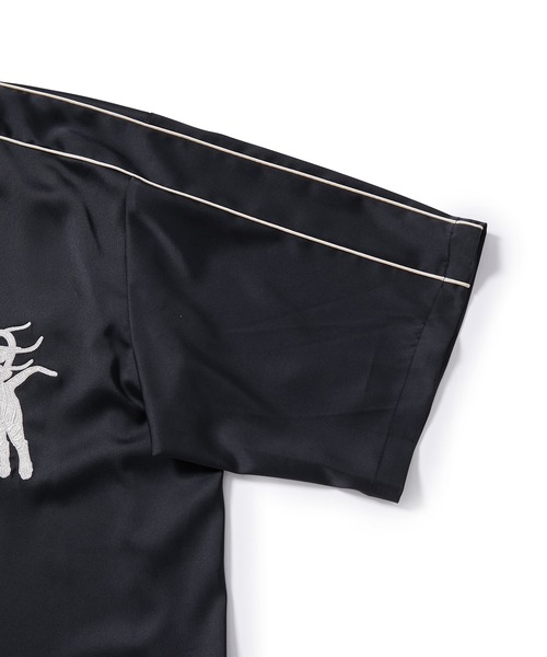 JUNRED(ジュンレッド)の「ヴィンテージライクフロント刺繍スカシャツ(シャツ/ブラウス・メンズ・ベージュ系その他/ブラック・L/M/S)」の21枚目の写真