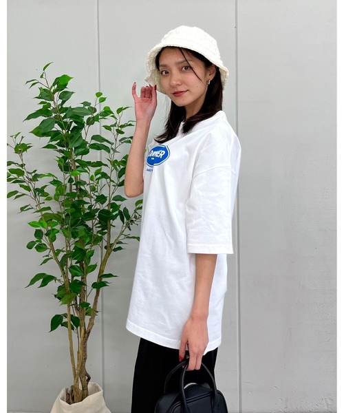MODISH GAZE(モディシュガゼ)の「DOWNER オーバルロゴ ビッグシルエットTシャツ(Tシャツ/カットソー・メンズ・ネイビー/ブラック/ホワイト・MEDIUM/LARGE)」の6枚目の写真