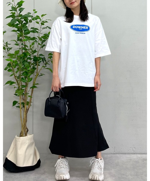 MODISH GAZE(モディシュガゼ)の「DOWNER オーバルロゴ ビッグシルエットTシャツ(Tシャツ/カットソー・メンズ・ネイビー/ブラック/ホワイト・MEDIUM/LARGE)」の7枚目の写真