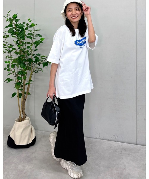 MODISH GAZE(モディシュガゼ)の「DOWNER オーバルロゴ ビッグシルエットTシャツ(Tシャツ/カットソー・メンズ・ネイビー/ブラック/ホワイト・MEDIUM/LARGE)」の8枚目の写真