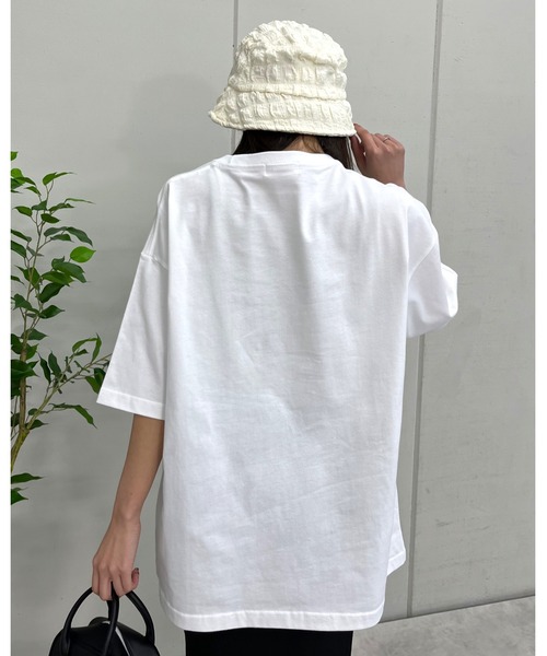 MODISH GAZE(モディシュガゼ)の「DOWNER オーバルロゴ ビッグシルエットTシャツ(Tシャツ/カットソー・メンズ・ネイビー/ブラック/ホワイト・MEDIUM/LARGE)」の9枚目の写真