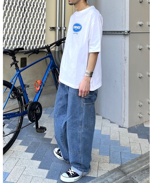 MODISH GAZE(モディシュガゼ)の「DOWNER オーバルロゴ ビッグシルエットTシャツ(Tシャツ/カットソー・メンズ・ネイビー/ブラック/ホワイト・MEDIUM/LARGE)」の17枚目の写真
