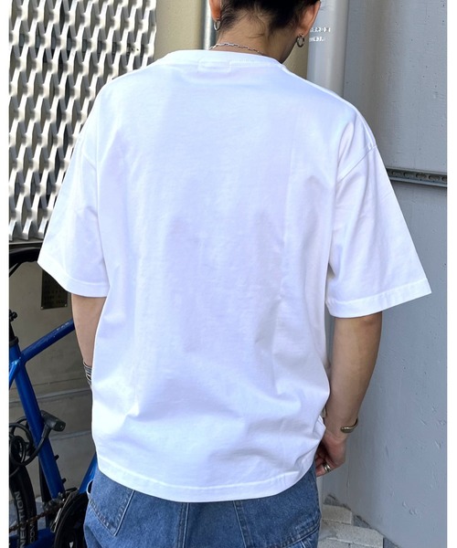 MODISH GAZE(モディシュガゼ)の「DOWNER オーバルロゴ ビッグシルエットTシャツ(Tシャツ/カットソー・メンズ・ネイビー/ブラック/ホワイト・MEDIUM/LARGE)」の18枚目の写真
