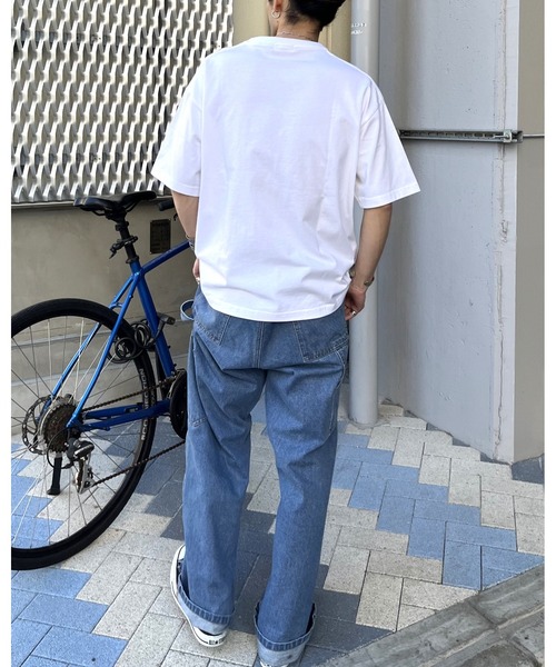 MODISH GAZE(モディシュガゼ)の「DOWNER オーバルロゴ ビッグシルエットTシャツ(Tシャツ/カットソー・メンズ・ネイビー/ブラック/ホワイト・MEDIUM/LARGE)」の19枚目の写真