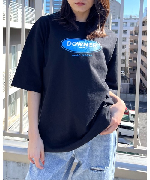 MODISH GAZE(モディシュガゼ)の「DOWNER オーバルロゴ ビッグシルエットTシャツ(Tシャツ/カットソー・メンズ・ネイビー/ブラック/ホワイト・MEDIUM/LARGE)」の20枚目の写真