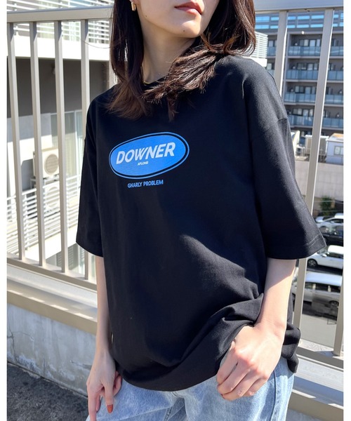 MODISH GAZE(モディシュガゼ)の「DOWNER オーバルロゴ ビッグシルエットTシャツ(Tシャツ/カットソー・メンズ・ネイビー/ブラック/ホワイト・MEDIUM/LARGE)」の21枚目の写真