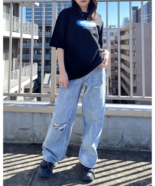 MODISH GAZE(モディシュガゼ)の「DOWNER オーバルロゴ ビッグシルエットTシャツ(Tシャツ/カットソー・メンズ・ネイビー/ブラック/ホワイト・MEDIUM/LARGE)」の22枚目の写真