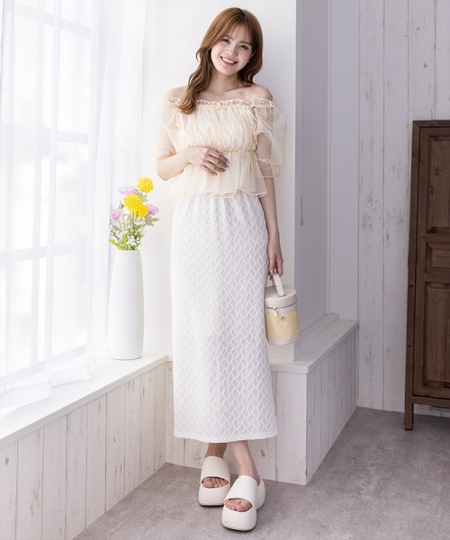 clear（クリア）の「オーガンジー半袖ギャザーショート丈ブラウス[大人 フェミニン]≪再入荷≫（シャツ/ブラウス・レディース・ブラック/グレー/ベージュ/サックスブルー・F）」の14枚目の写真