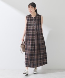 earth music&ecology | 綿PUクレープワンピース(check柄)(ワンピース)