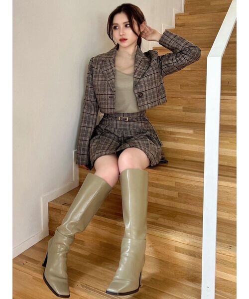 RESEXXY（リゼクシー）の「スクエアトゥロングブーツ（ブーツ・レディース・ブラック/ベージュ/ブラウン・SMALL/MEDIUM/LARGE）」の5枚目の写真