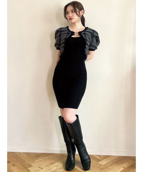 RESEXXY（リゼクシー）の「スクエアトゥロングブーツ（ブーツ・レディース・ブラック/ベージュ/ブラウン・SMALL/MEDIUM/LARGE）」の8枚目の写真