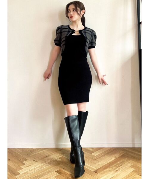 RESEXXY（リゼクシー）の「スクエアトゥロングブーツ（ブーツ・レディース・ブラック/ベージュ/ブラウン・SMALL/MEDIUM/LARGE）」の9枚目の写真