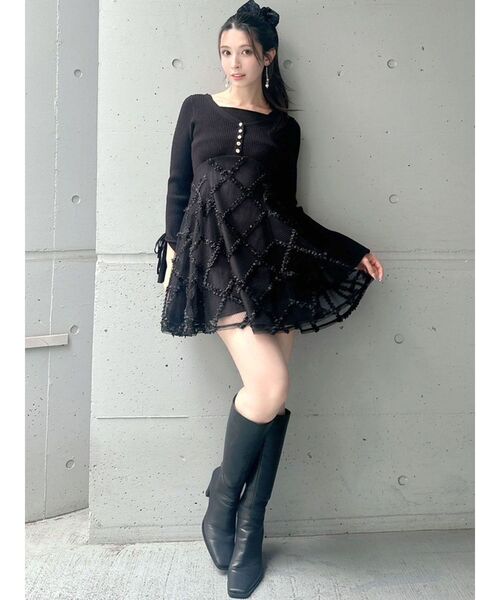 RESEXXY（リゼクシー）の「スクエアトゥロングブーツ（ブーツ・レディース・ブラック/ベージュ/ブラウン・SMALL/MEDIUM/LARGE）」の15枚目の写真