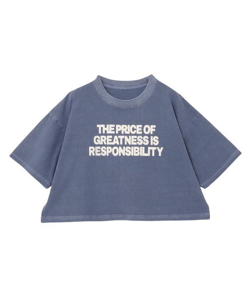 andme(アンドミー)の「ピグメント加工ロゴプリントショート丈Tシャツ(Tシャツ/カットソー・レディース・チャコールグレー/オフホワイト/ネイビー/グリーン・M)」の7枚目の写真