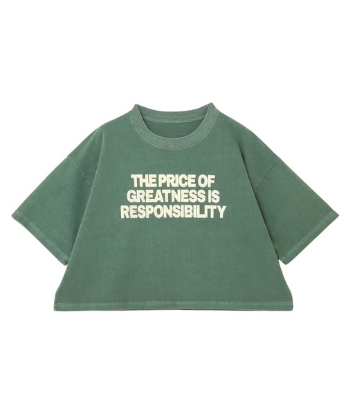 andme(アンドミー)の「ピグメント加工ロゴプリントショート丈Tシャツ(Tシャツ/カットソー・レディース・チャコールグレー/オフホワイト/ネイビー/グリーン・M)」の8枚目の写真