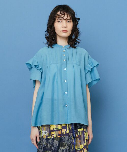 FRAPBOIS(フラボア)の「ドーリー ブラウス(シャツ/ブラウス・レディース・ブラック/ブルー・1)」の1枚目の写真