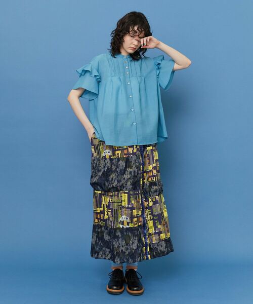 FRAPBOIS(フラボア)の「ドーリー ブラウス(シャツ/ブラウス・レディース・ブラック/ブルー・1)」の10枚目の写真