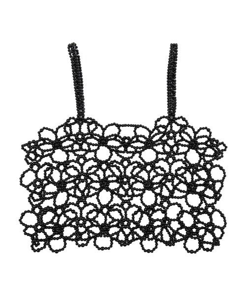 miette(ミエット)の「フラワーパールビスチェ(キャミソール・レディース・オフホワイト/ブラック・FREE)」の13枚目の写真