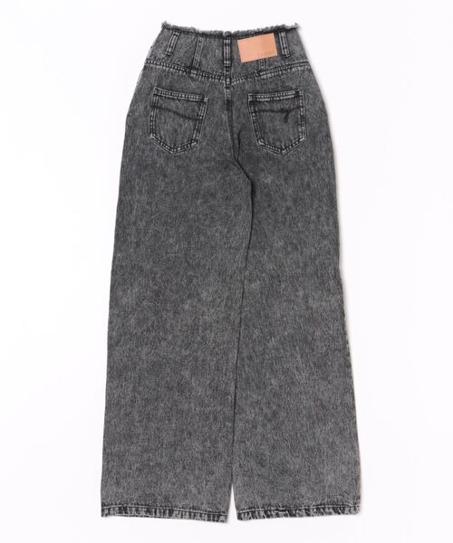 カットオフハイウエストデニムワイドパンツ（デニムパンツ