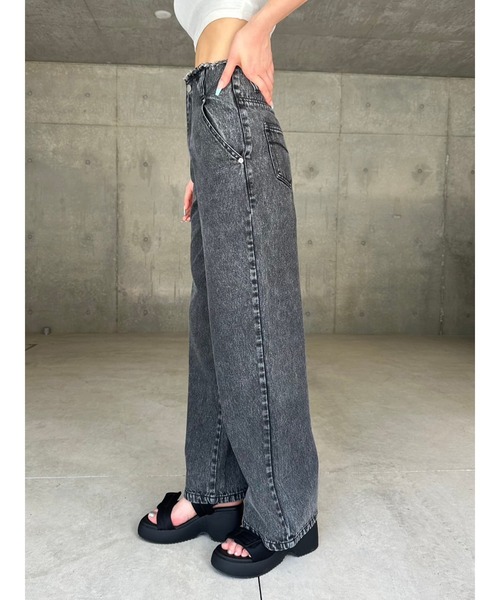 EGOIST（エゴイスト）の「カットオフハイウエストデニムワイドパンツ（デニムパンツ・レディース・ブラック/ダークブラック・S/M）」の19枚目の写真