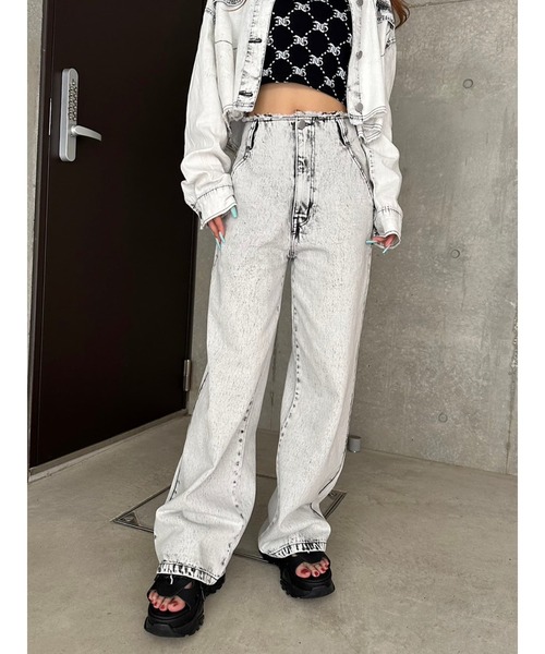 EGOIST（エゴイスト）の「カットオフハイウエストデニムワイドパンツ（デニムパンツ・レディース・ブラック/ダークブラック・S/M）」の21枚目の写真