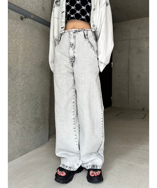 EGOIST（エゴイスト）の「カットオフハイウエストデニムワイドパンツ（デニムパンツ・レディース・ブラック/ダークブラック・S/M）」の22枚目の写真
