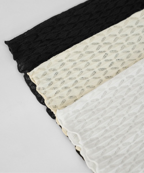 WILLFULLY（ウィルフリー）の「rhomboid stripe sheer T-shirt（Tシャツ/カットソー・レディース・ブラック/クリーム/ホワイト・FREE）」の4枚目の写真