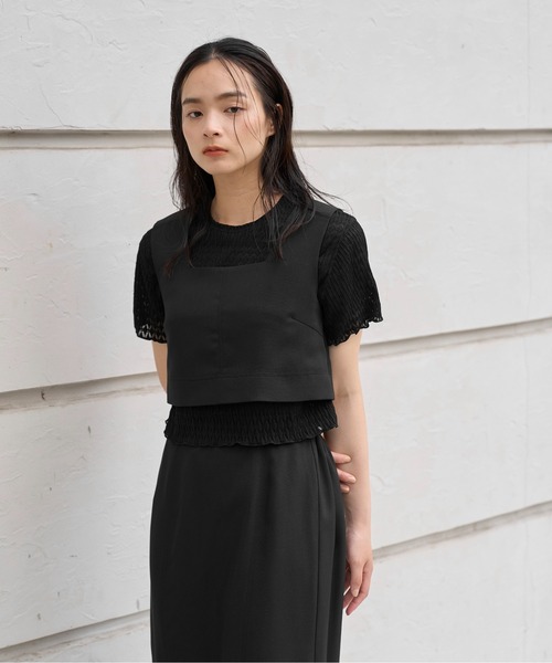 WILLFULLY（ウィルフリー）の「rhomboid stripe sheer T-shirt（Tシャツ/カットソー・レディース・ブラック/クリーム/ホワイト・FREE）」の20枚目の写真