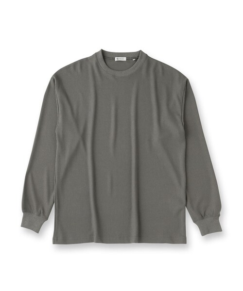 tk.TAKEO KIKUCHI(ティーケータケオキクチ)の「◆カラーワッフルオーバーサイズカットソー(Tシャツ/カットソー・メンズ・ホワイト/チャコールグレー/ブラック/ネイビー・02/03)」の5枚目の写真