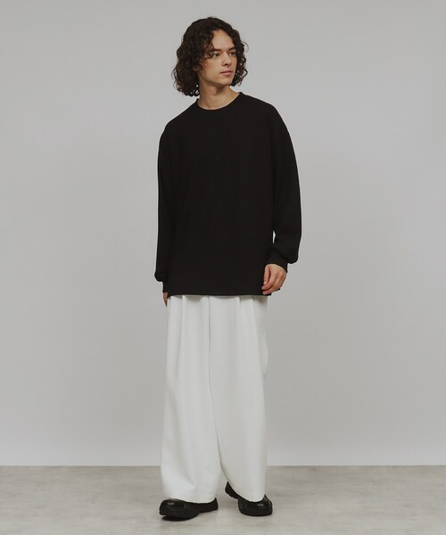 tk.TAKEO KIKUCHI(ティーケータケオキクチ)の「◆カラーワッフルオーバーサイズカットソー(Tシャツ/カットソー・メンズ・ホワイト/チャコールグレー/ブラック/ネイビー・02/03)」の18枚目の写真