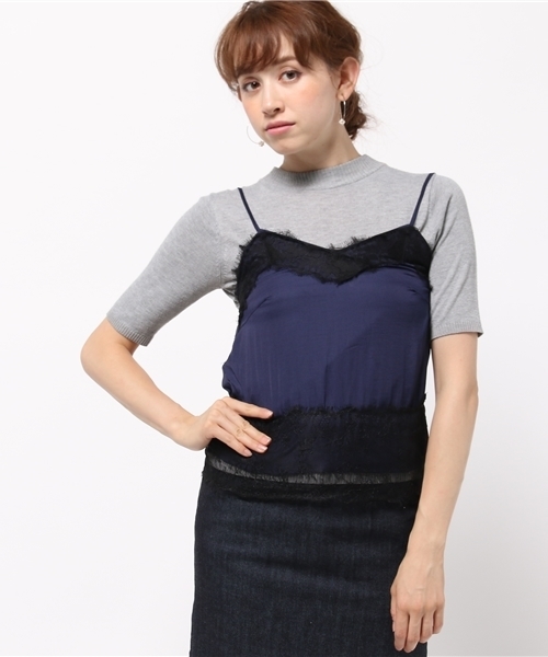 LIMITLESS LUXURY（リミットレスラグジュアリー）の「RACE VINTAGEキャミソール（キャミソール・レディース・ブラック/ネイビー/ホワイト・FREE）」の3枚目の写真