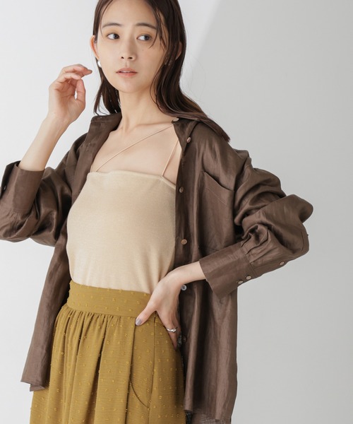 NANO universe(ナノユニバース)の「ラメテレコカップ付きアシメストラップキャミソール(キャミソール・レディース・ライトグレー/ライトベージュ/モカ・M/S)」の3枚目の写真