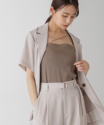 ラメテレコカップ付きアシメストラップキャミソール