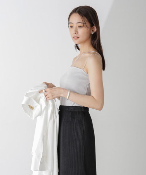 NANO universe(ナノユニバース)の「ラメテレコカップ付きアシメストラップキャミソール(キャミソール・レディース・ライトグレー/ライトベージュ/モカ・M/S)」の12枚目の写真