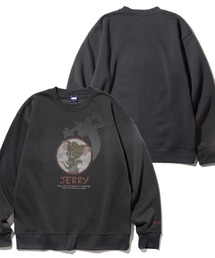 【Tom & Jerry/トム & ジェリー】 アートワークデザイン 裏起毛 ピグメント加工 ROCKモチーフ スウェット トレーナー