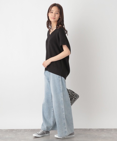 GLOBAL WORK（グローバルワーク）の「ゆるVネックニットプルオーバー＊スカートSET/115402（スカート・レディース・ブルー系その他3/ホワイト×ブラウン/ブラック×ブルー・FREE）」の18枚目の写真