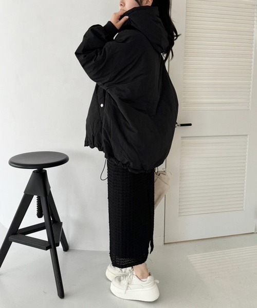 one after another NICE CLAUP（ワンアフターアナザーナイスクラップ）の「モンスターパーカーオーバーサイズブルゾン（ブルゾン・レディース・オフホワイト/ブラック/ライトグリーン/サックスブルー/ピンク・FREE）」の21枚目の写真