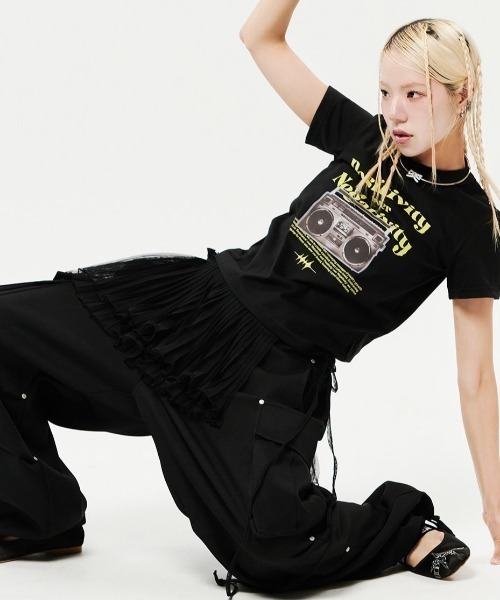 tシャツ 「HOLY NUMBER 7」「Woman」 Waacking Dance Studio Cassette tape Graphics T- セール】【HOLY NUMBER 7】[Woman] Waacking Dance Studio