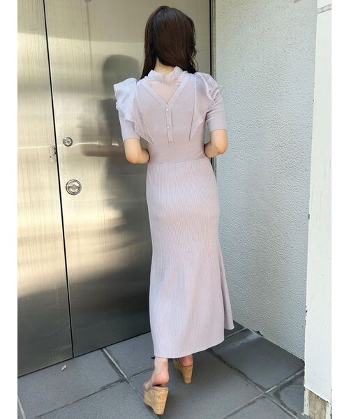 MERCURYDUO(マーキュリーデュオ)の「2WAYオーガンジードッキングラッフルニットワンピース(ワンピース・レディース・ブラック/ラベンダー/ブルー・SMALL/MEDIUM)」の20枚目の写真