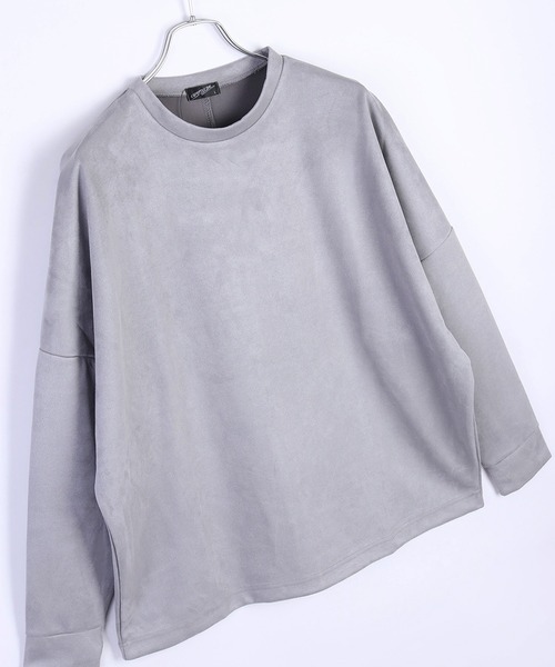 WESTSEA(ウエストシー)の「フェイクスエード 無地 ドルマンプルオーバー(Tシャツ/カットソー・メンズ・オフホワイト/グレー/チャコール/ネイビー・M/L)」の1枚目の写真