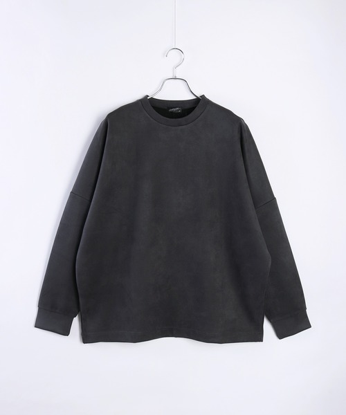 WESTSEA(ウエストシー)の「フェイクスエード 無地 ドルマンプルオーバー(Tシャツ/カットソー・メンズ・オフホワイト/グレー/チャコール/ネイビー・M/L)」の8枚目の写真